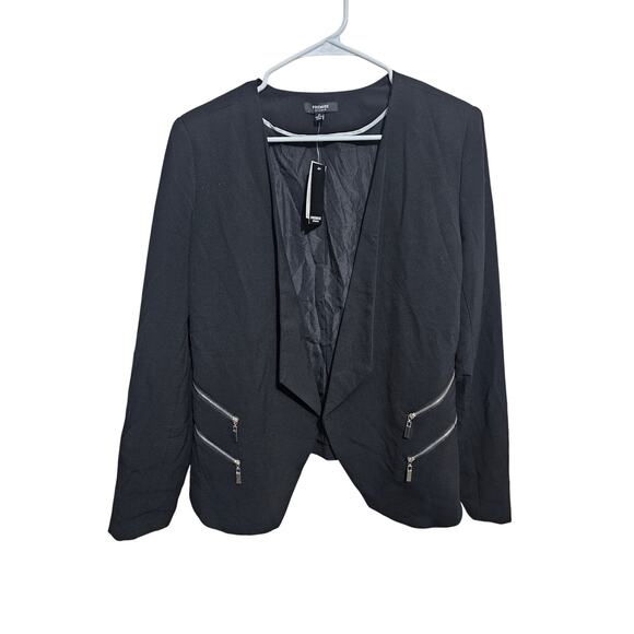 NEW Premise Studio Blazer Jacket Womens Black w Silver Zipper Size 10  (852) - Picture 1 of 6